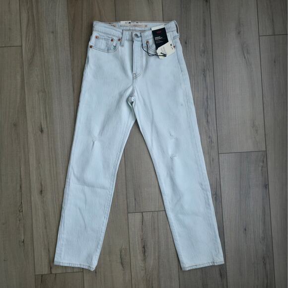 Levi's Wedgie Straight Ankle Light Wash Button Fly Jeans Women Sz 24 x 28 - Picture 13 of 15